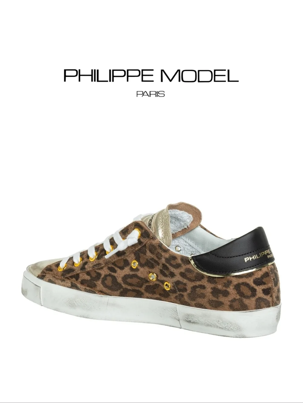 Philippe Model - Women Prsx Sneakers - Animalier Leo - Beige - Size 8 US - Picture 6 of 8